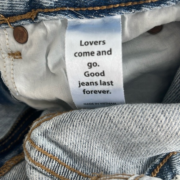 Pacific Sunwear Blue Boyfriend Jeans with Distressed Look - Picture 4 of 9